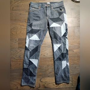 Isabel Marant Black and Gray Patchwork Jeans